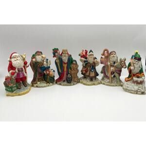 VTG Santas of the Nations Hand Painted Complete Set Of Six